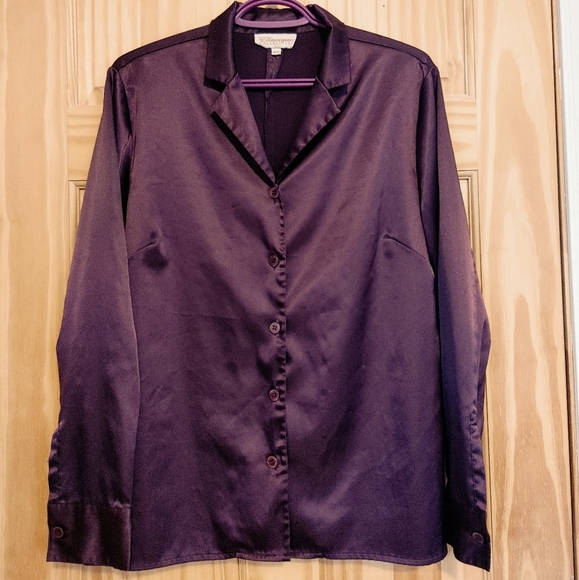 Purple Satin Blouse - Picture 1 of 3